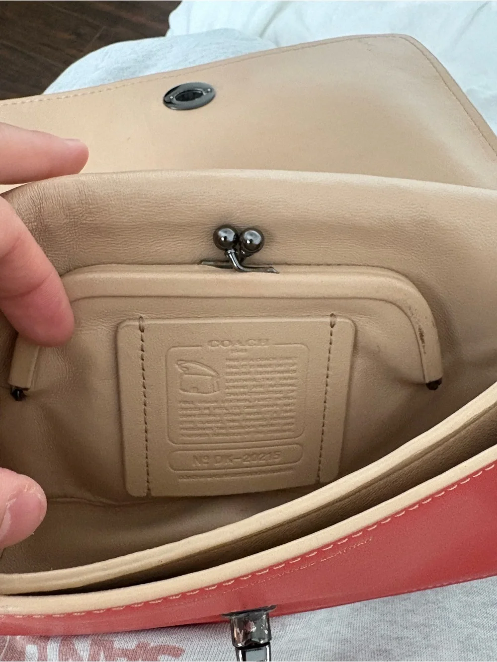 Coach Orange leather crossbody bag with adjustable strap